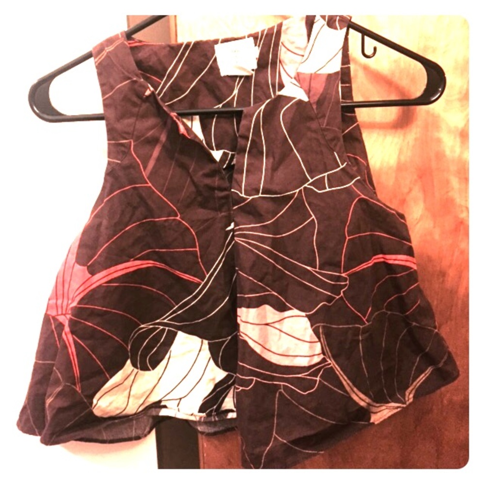 Alice & UO brown leaf print crop top tank